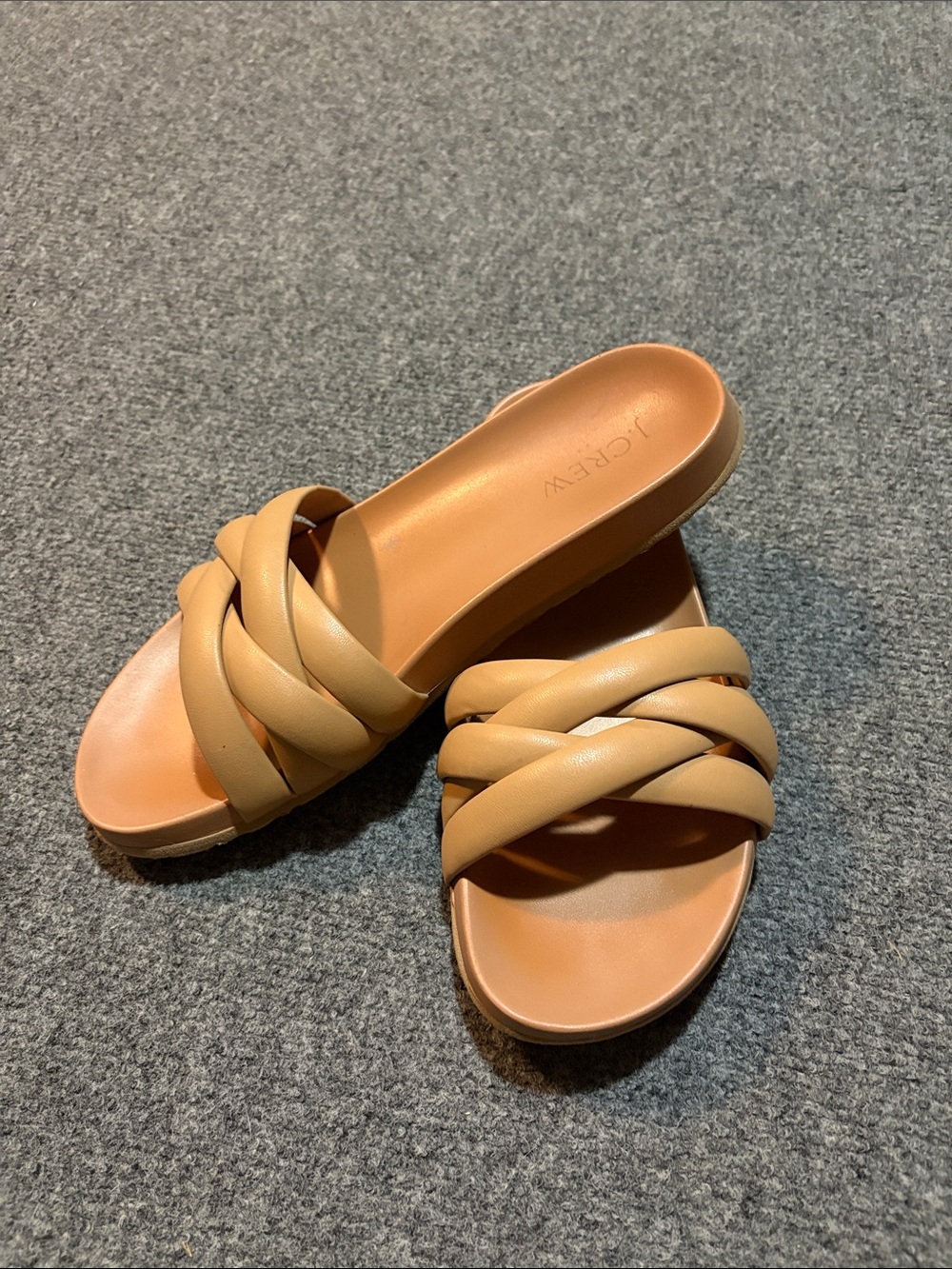 J. Crew Women’s Tan Braided Slide Sandals